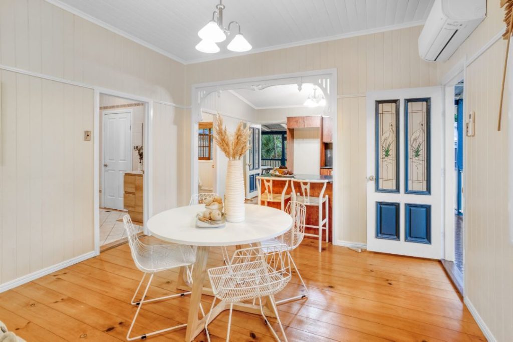 Dining room with beautiful wooden floor