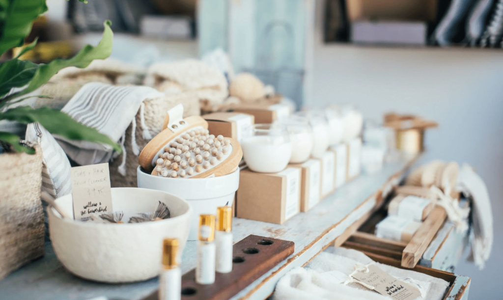 skin care products in a store