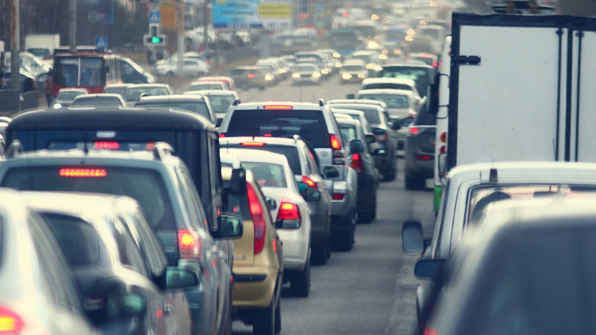 stuck in traffic during commute